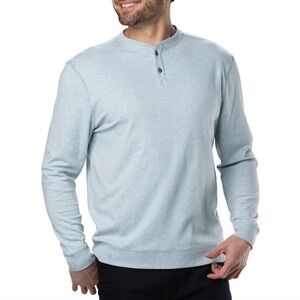 Men's Light Blue Henley‎ Sweater